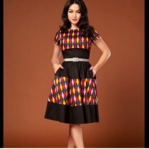 Pinup Couture Multicolor Geometric Dress